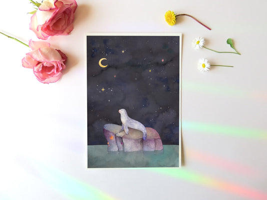 Moonlit Lagoon Art Print