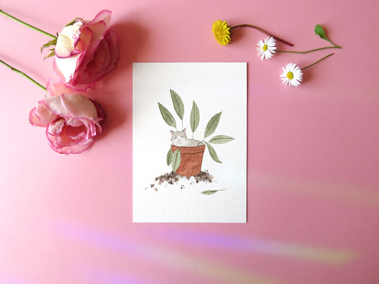 Cat Plant Print