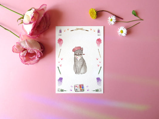 Artist Cat Print