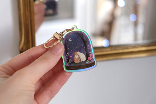 Cats Starry Meadow Keychain