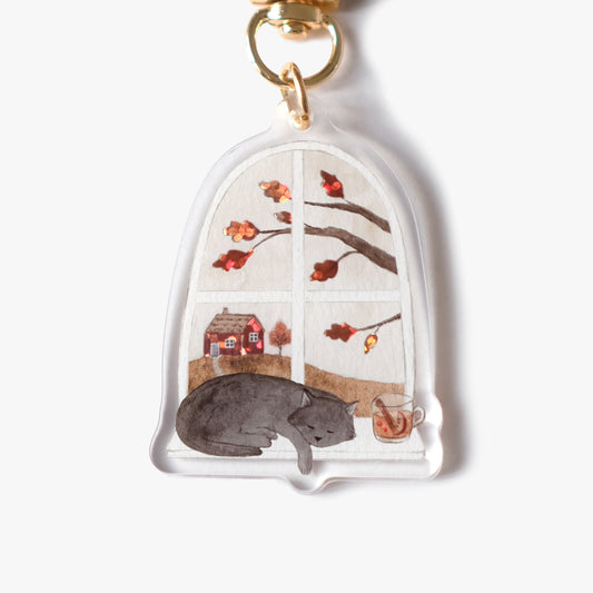 Autumn Cat Keychain