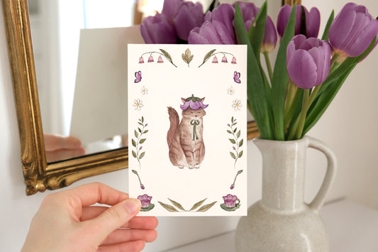 Lilac Cat Print