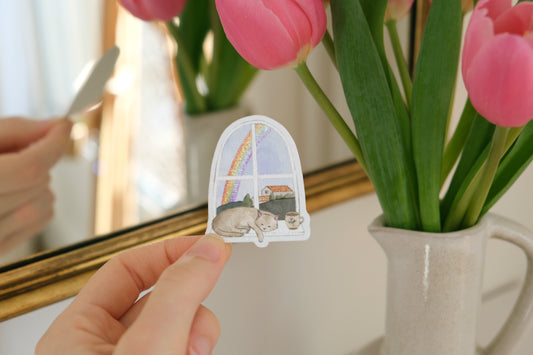 Rainbow Cat Glitter Sticker