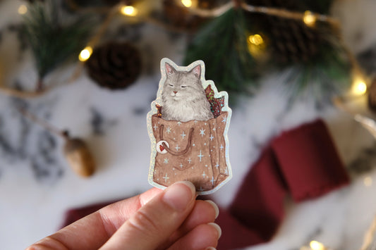 Purrfect Gift Glitter Sticker