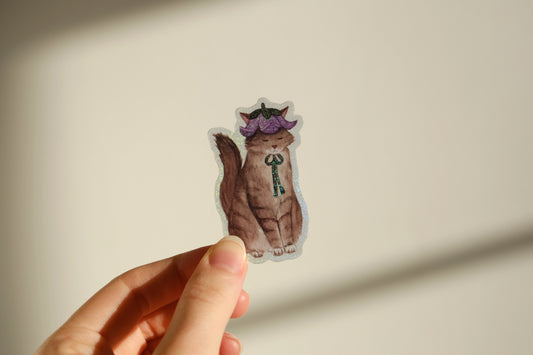 Lilac Cat Glitter Sticker