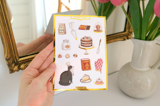 Baking Gold Foil Sticker Sheet