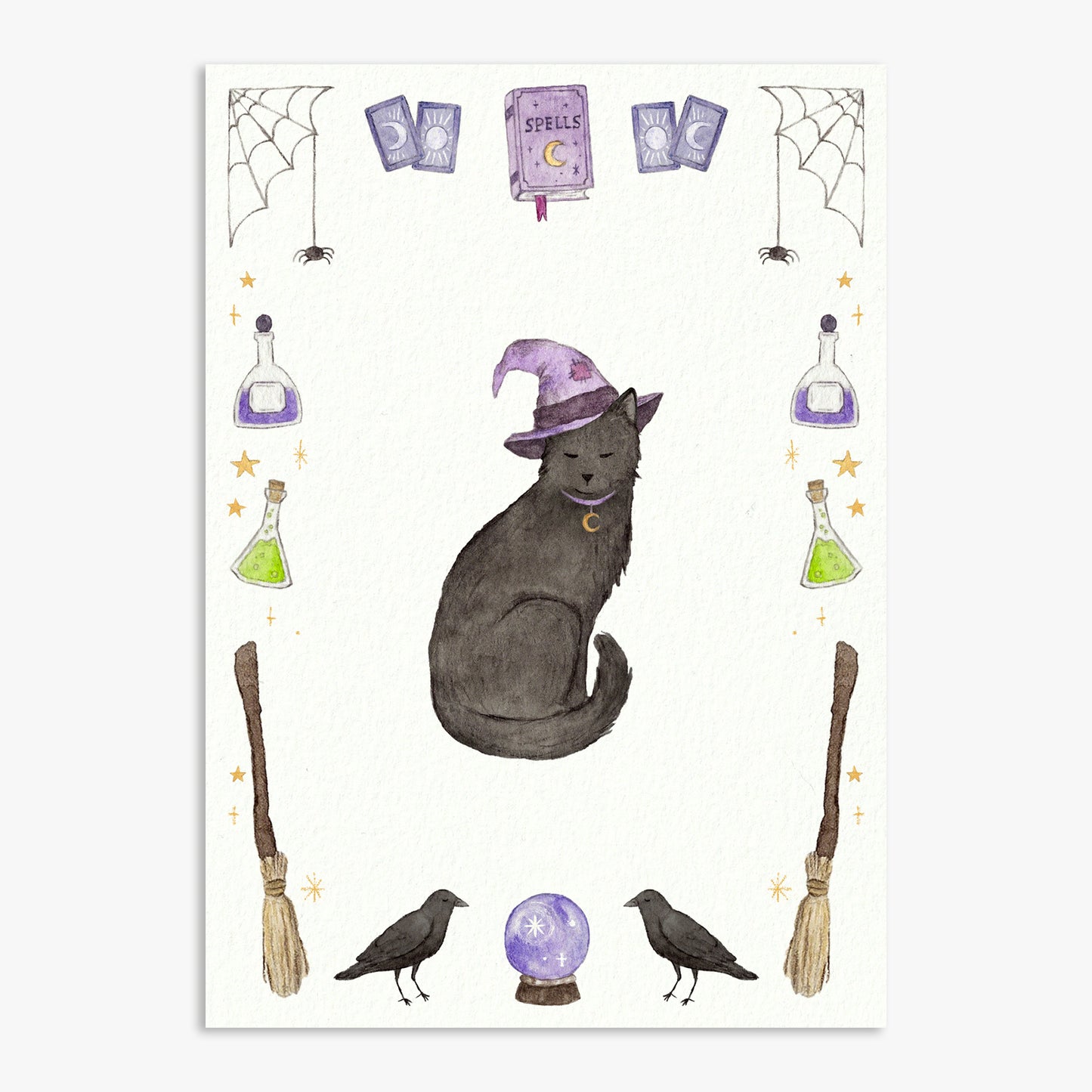 Witch Cat Print
