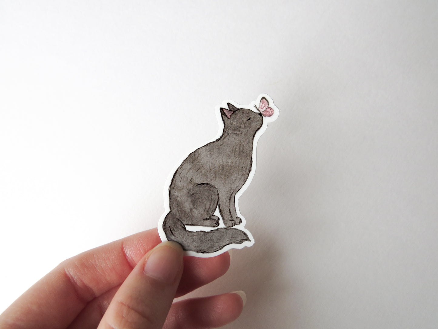 Chat & Papillon Sticker