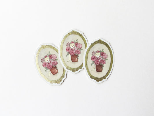 Cat Bouquet Metallic Sticker