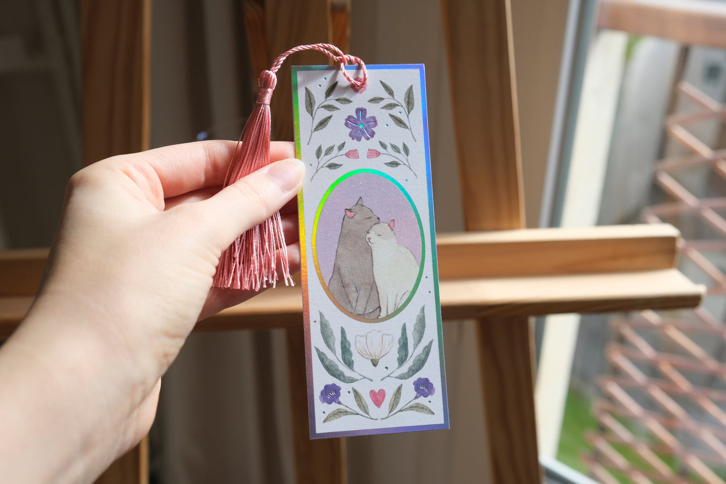 Feline Love Holographic Bookmark