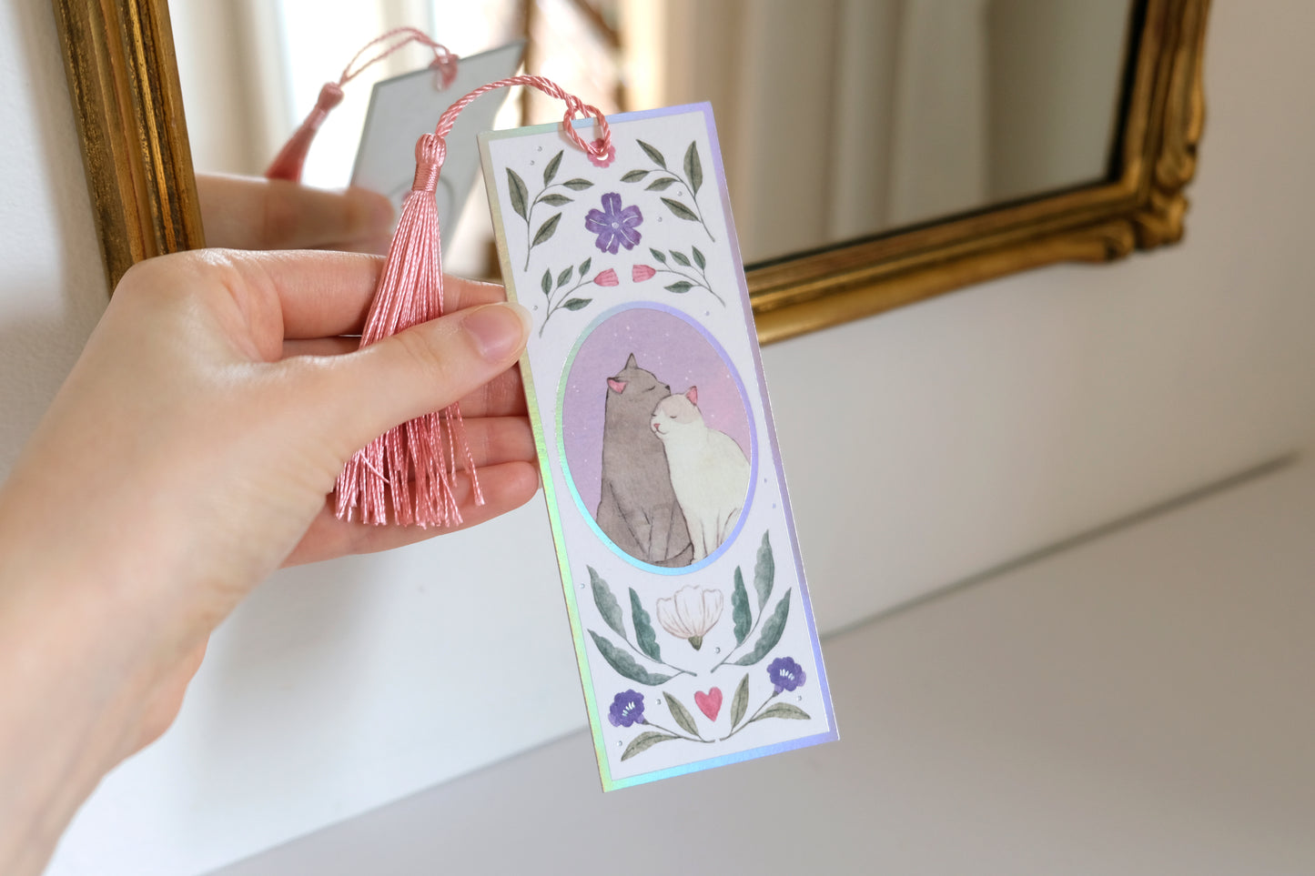 Feline Love Holographic Bookmark