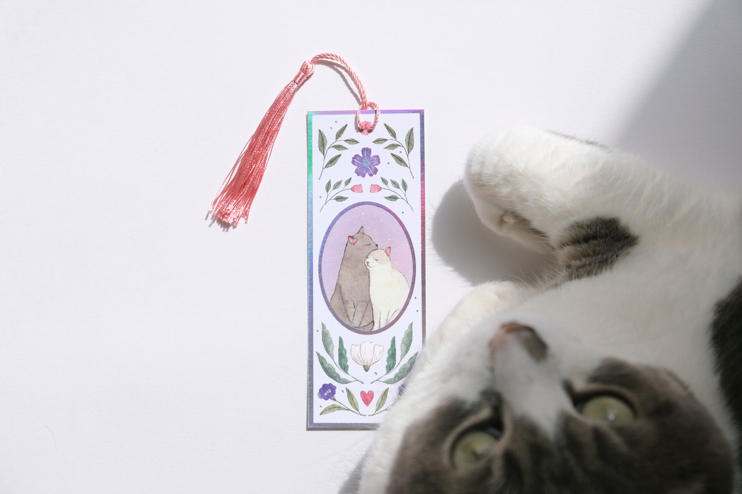 Feline Love Holographic Bookmark