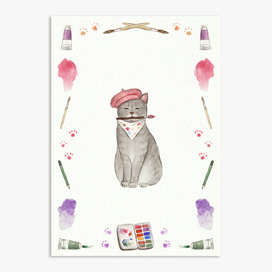Artist Cat Print