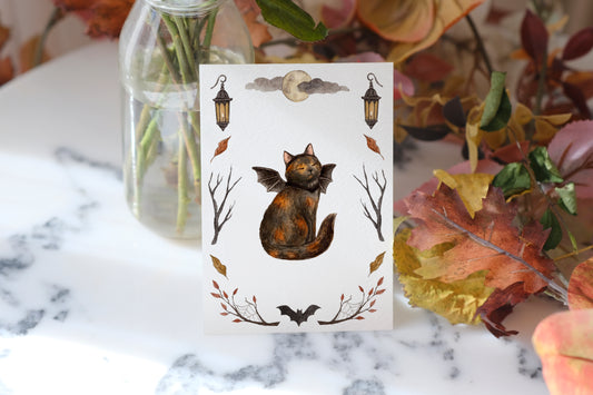 Chat Chauve-souris Impression Artistique