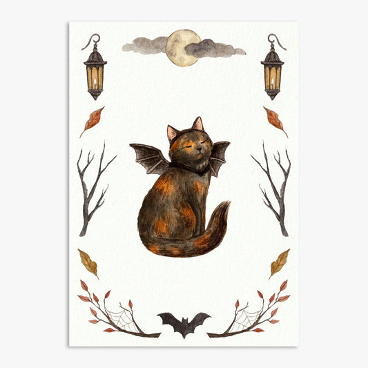 Chat Chauve-souris Impression Artistique