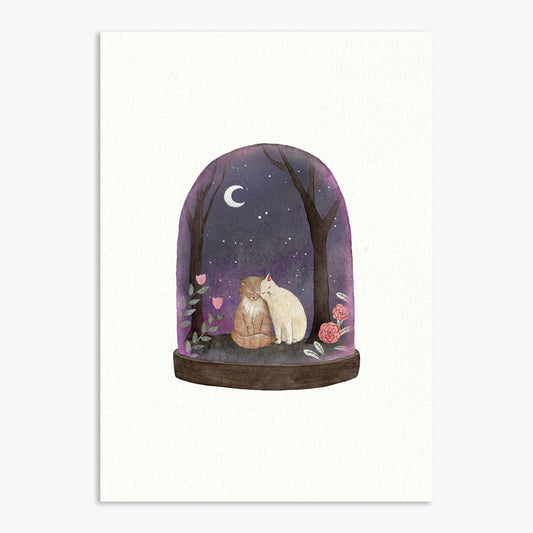 Cats Starry Meadow Print