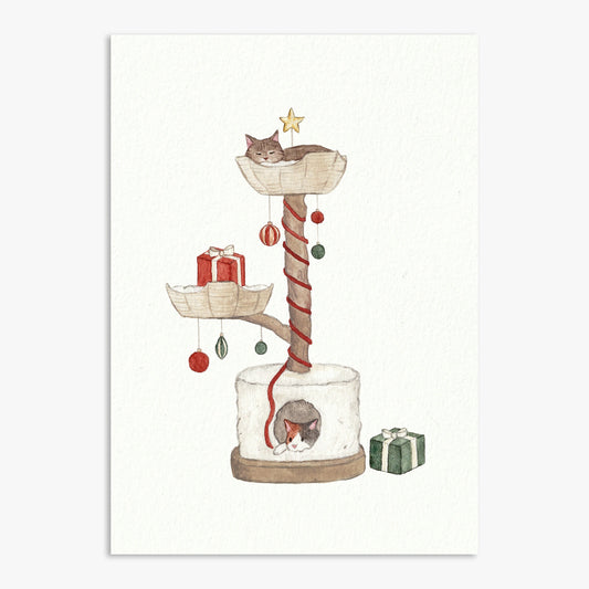 Christmas Cat Tree Print