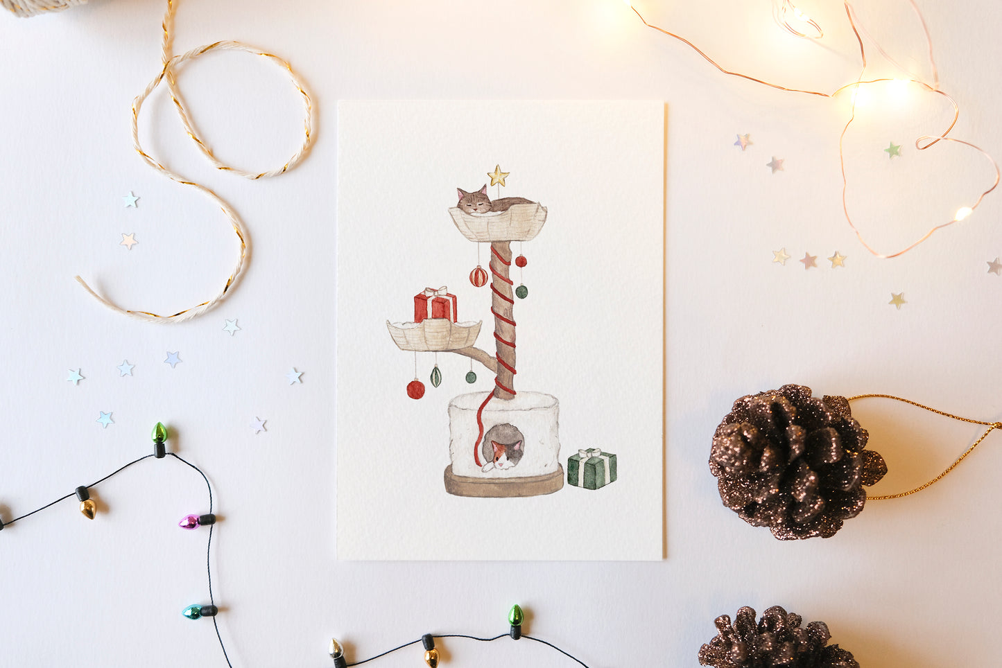 Christmas Cat Tree Print