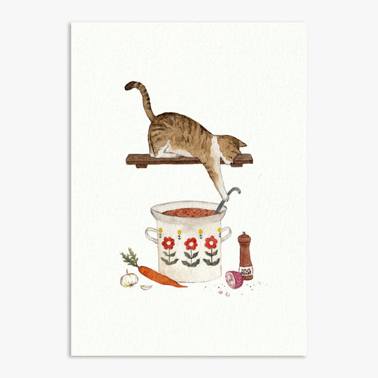 Curious Cat Chef Print