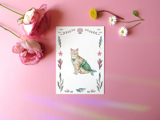 Mermaid Cat Print