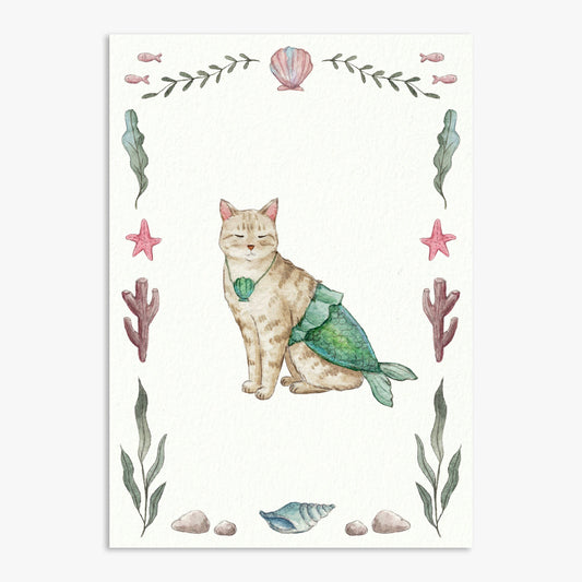 Mermaid Cat Print