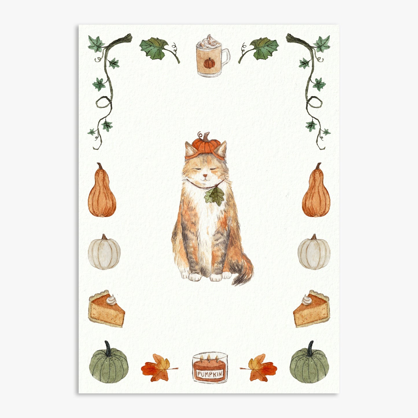 Pumpkin Cat Print