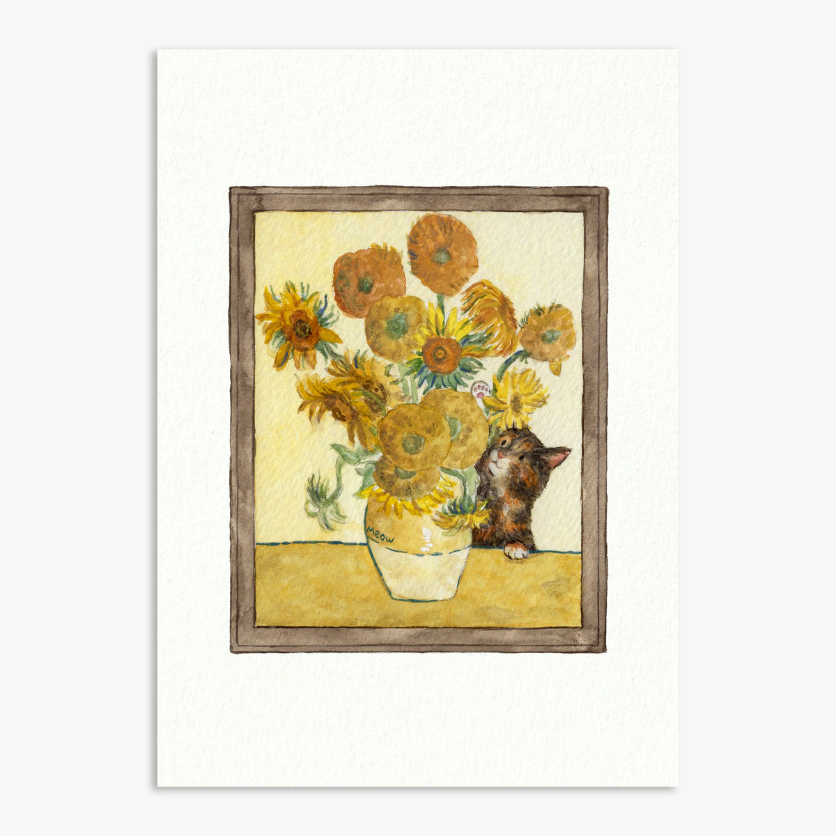 The Sunflowers Cat Print