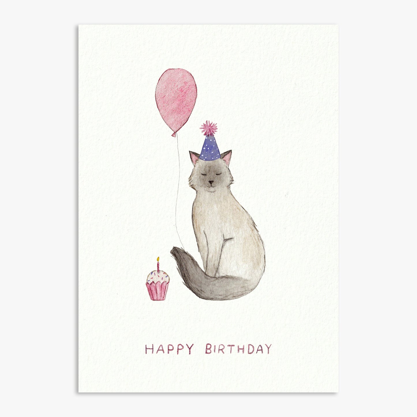 Happy Birthday Cat Print