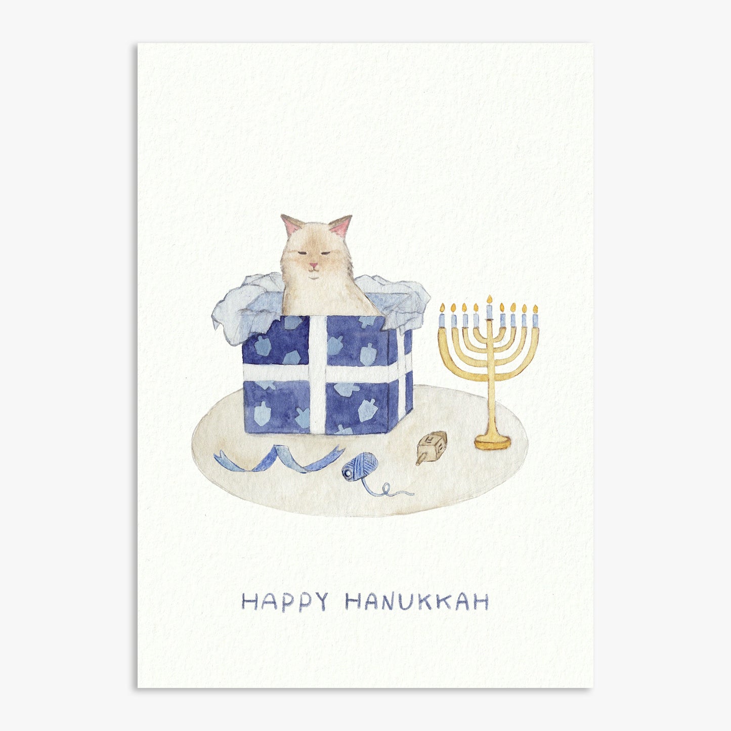 Hanukkah Cat Gift Print