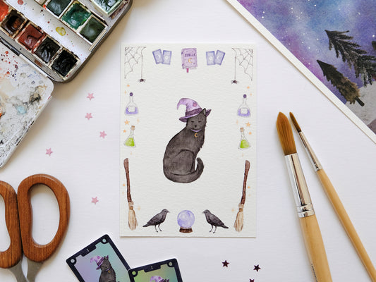Witch Cat Print