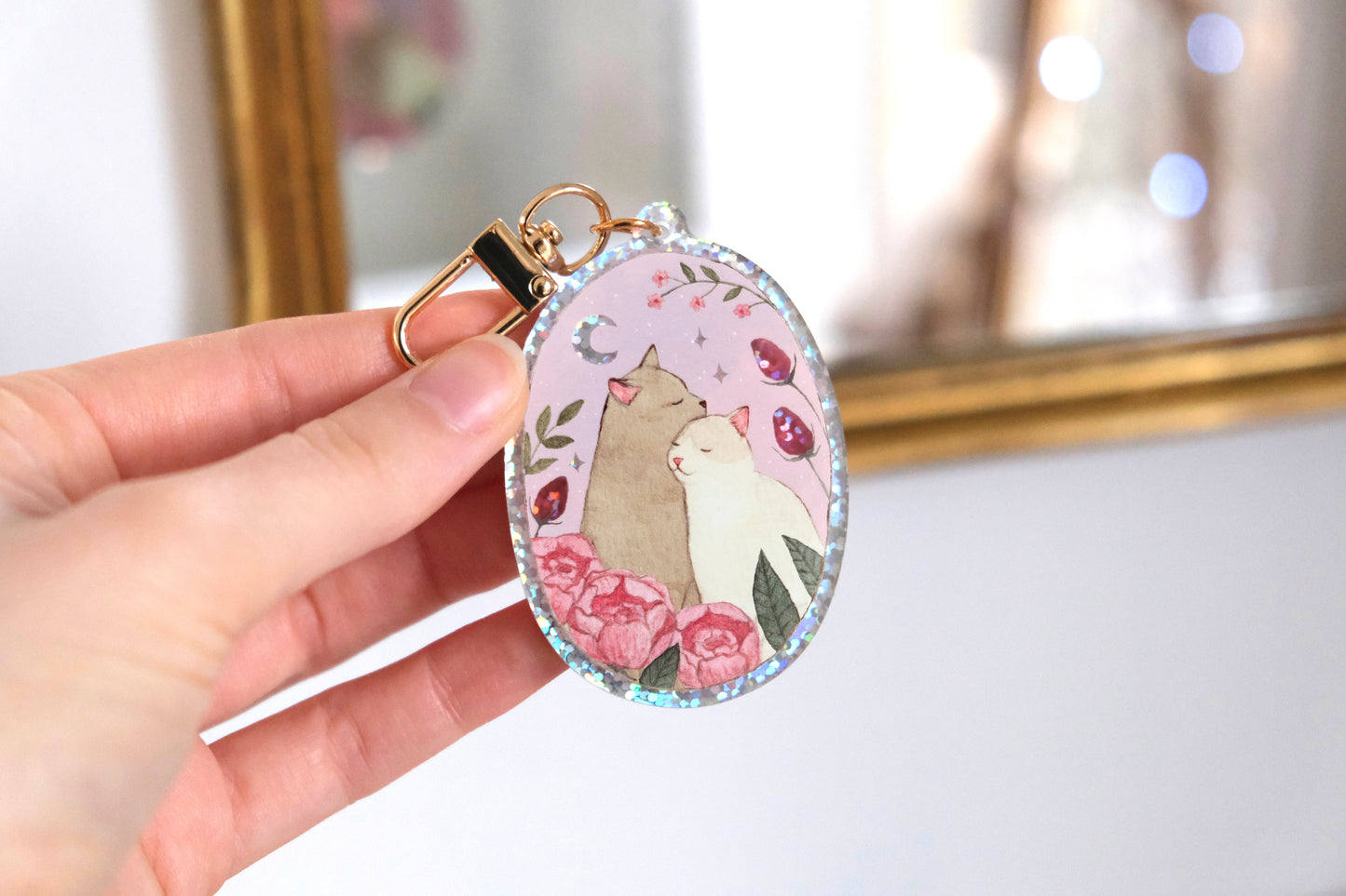 Cats Medallion Keychain