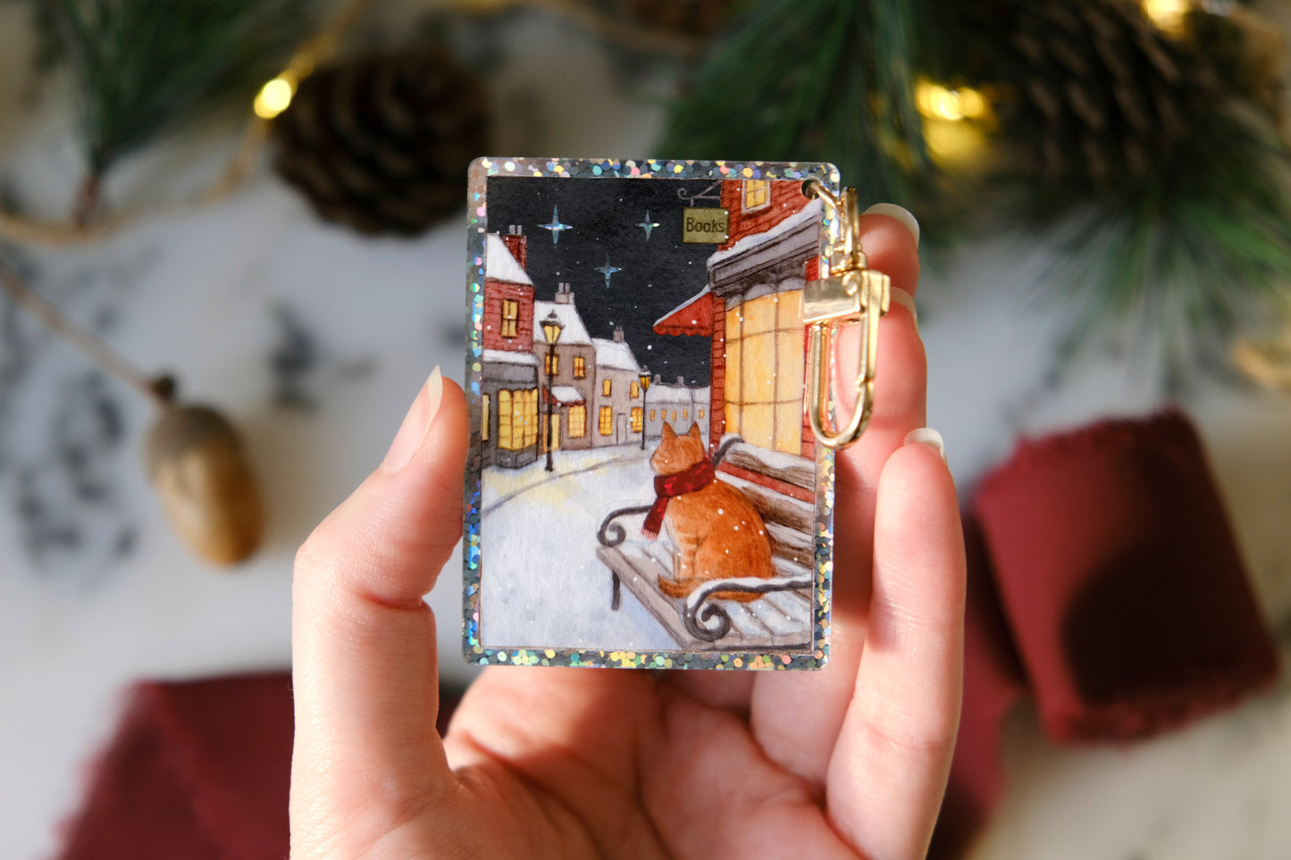 Snowfall Village Keychain