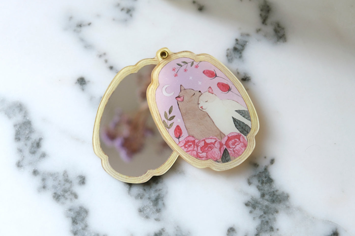 Cats Medallion Pocket Mirror