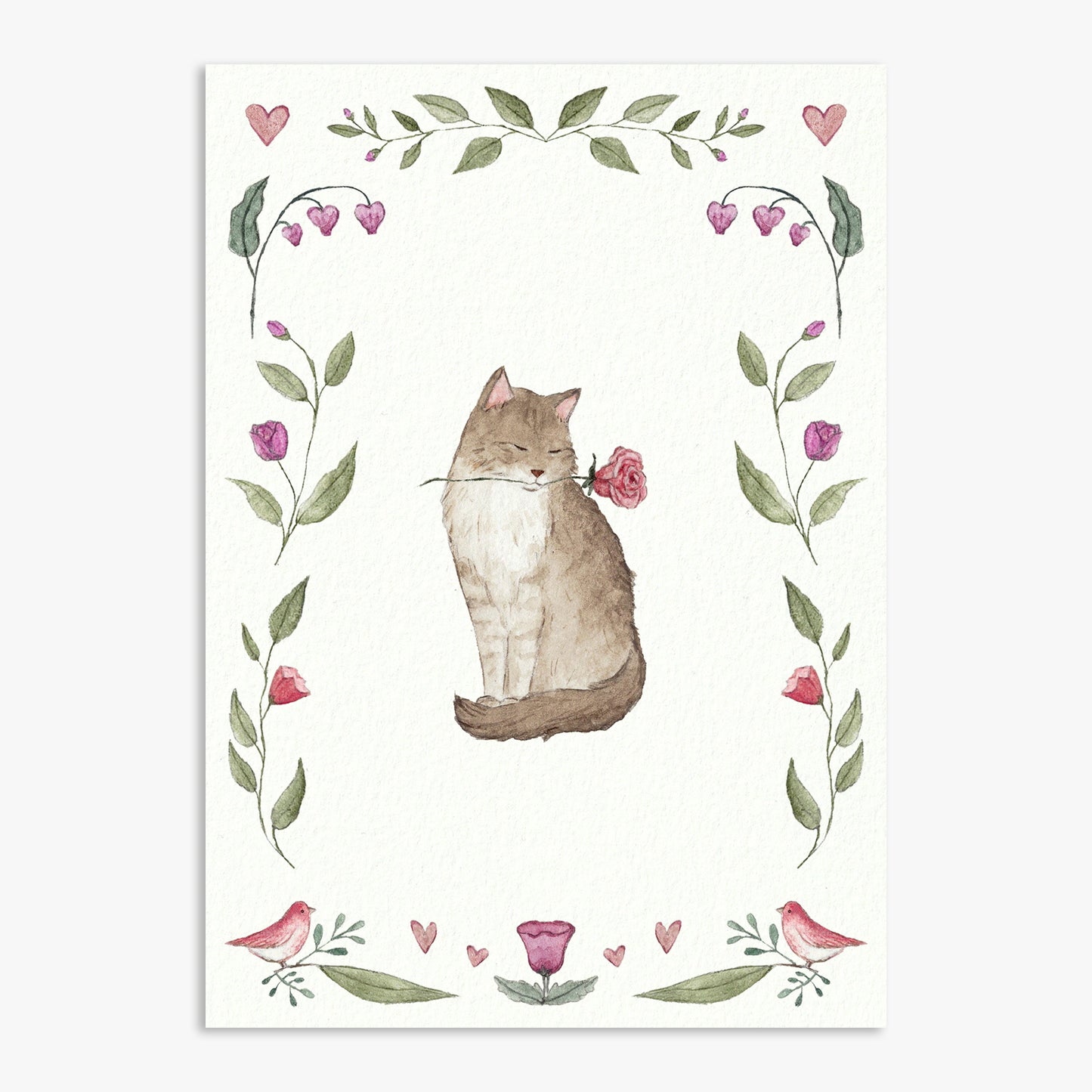 Romantic Cat Print