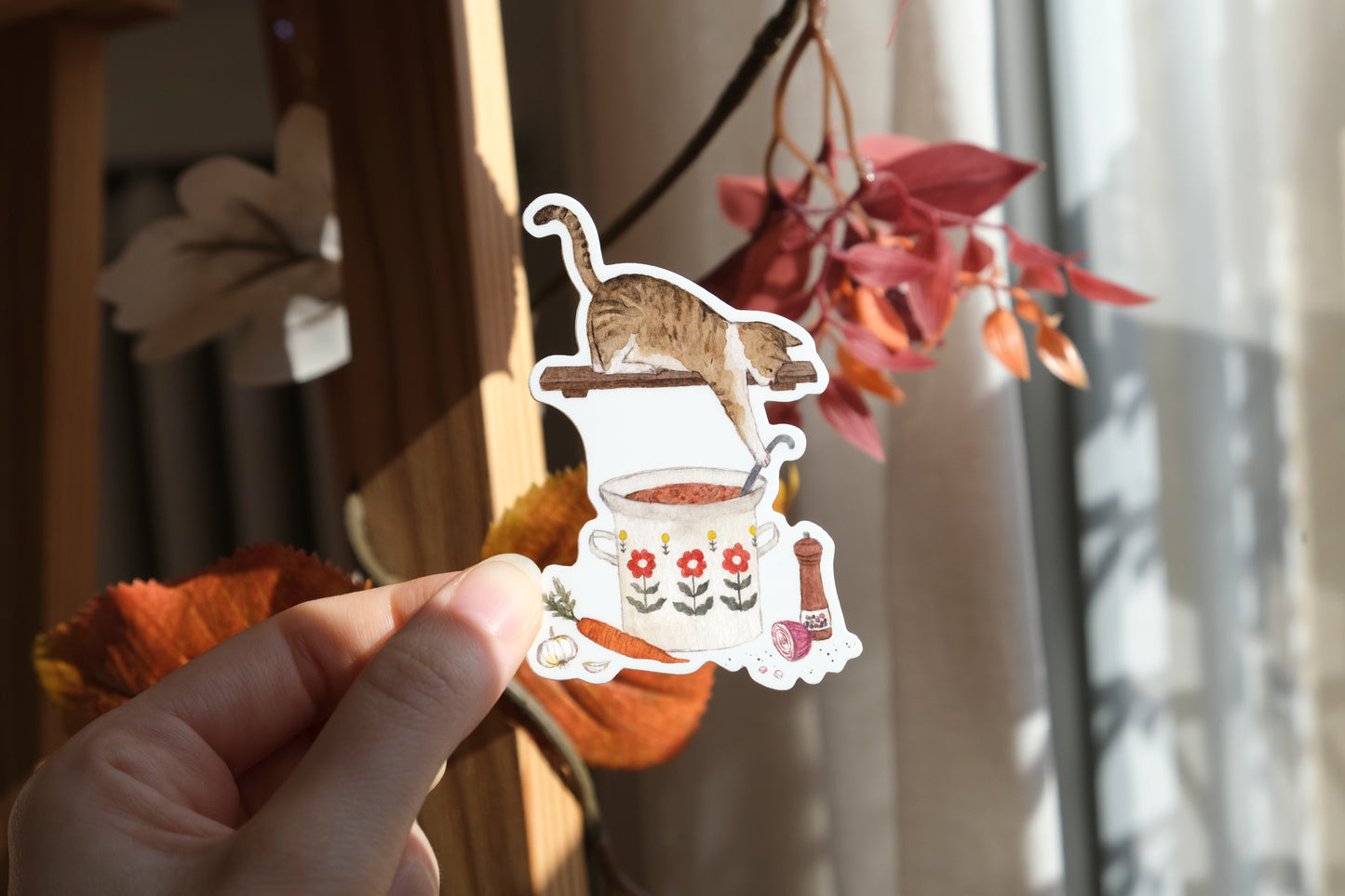 Curious Cat Chef Sticker