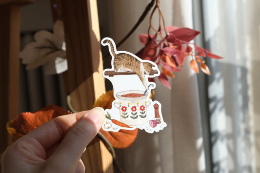 Curious Cat Chef Sticker