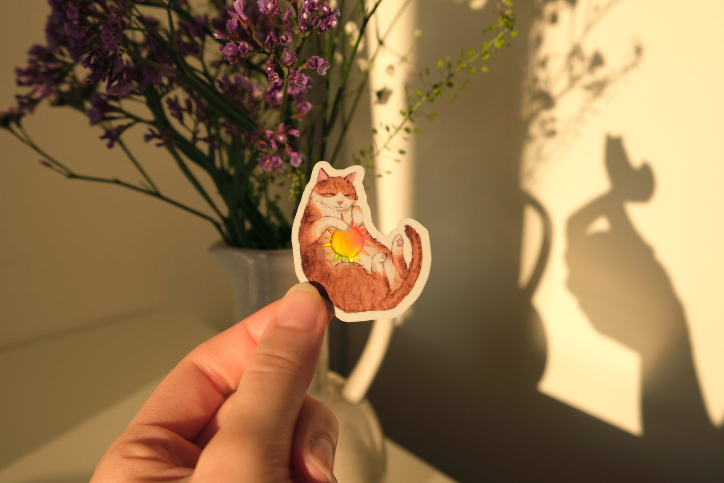 Sun Cat Holographic Sticker