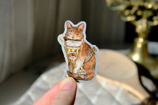 Baker Cat Glitter Sticker