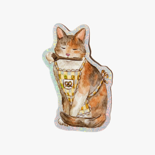 Baker Cat Glitter Sticker