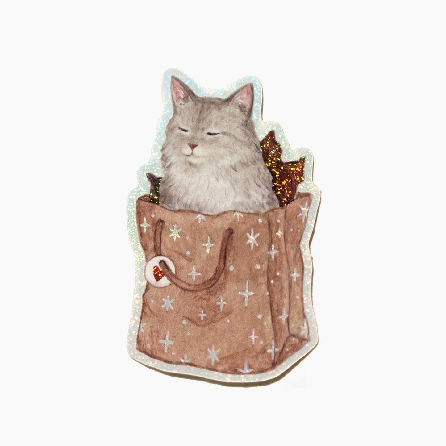 Purrfect Gift Glitter Sticker