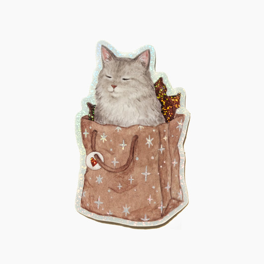 Purrfect Gift Glitter Sticker