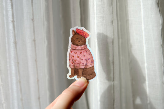 Darling Cat Glitter Sticker