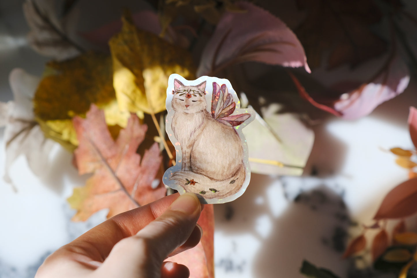Fairy Cat Glitter Sticker
