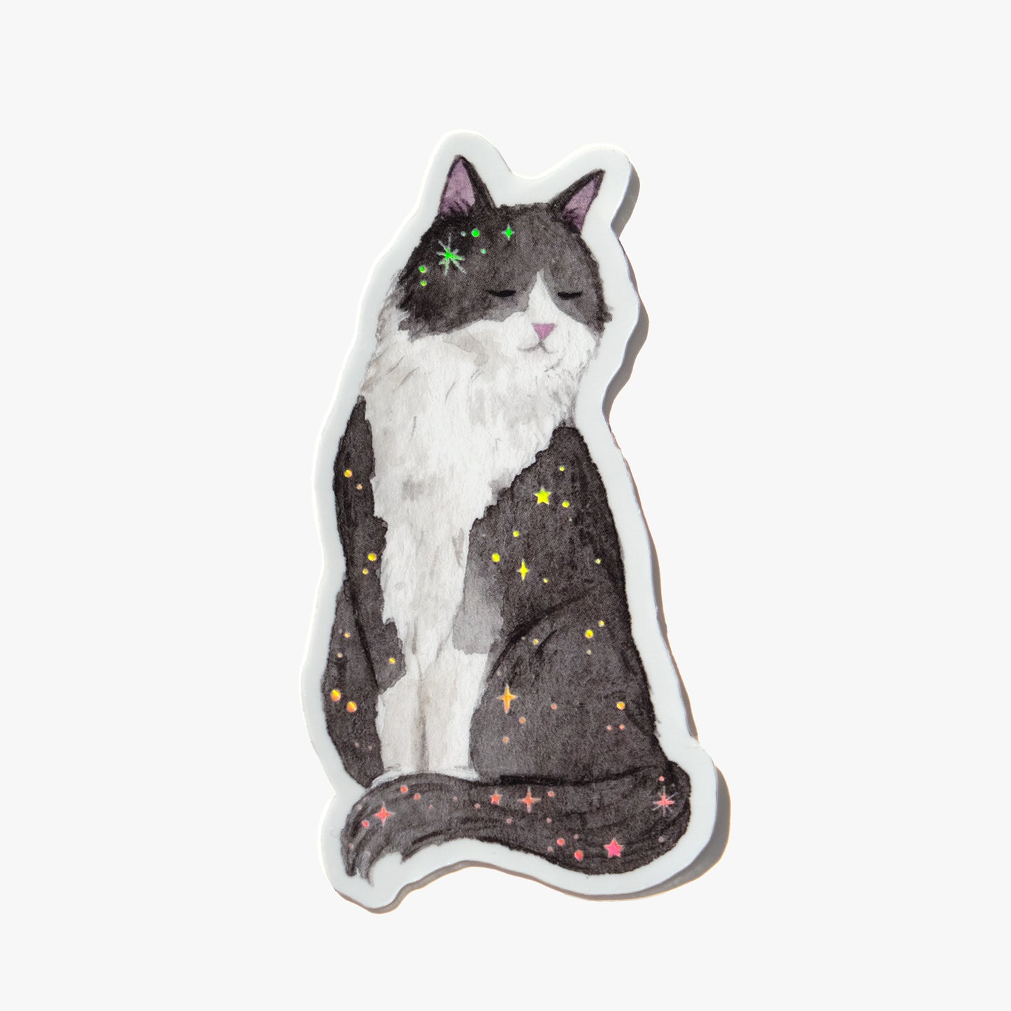 Midnight Cat Glitter Sticker