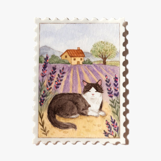 Lavender Fields Stamp Glitter Sticker