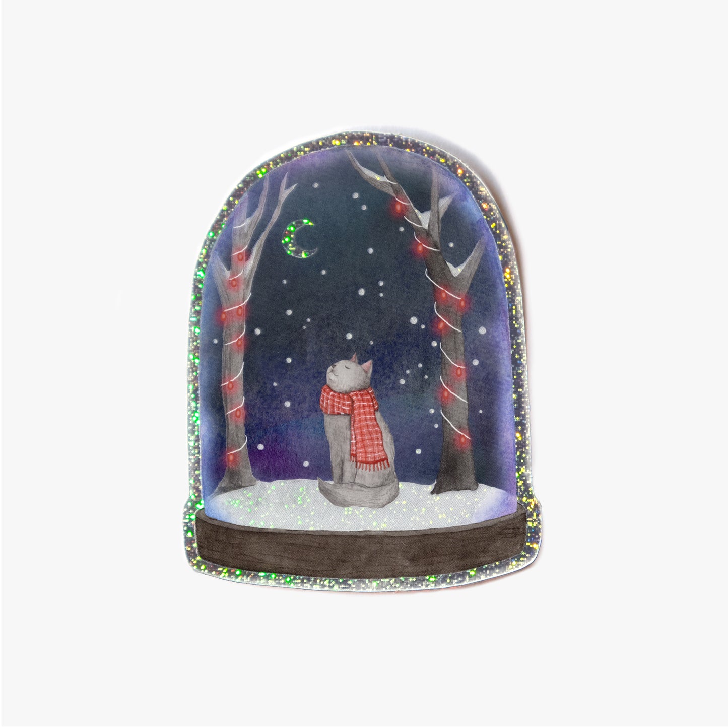 Winter Globe Glitter Sticker