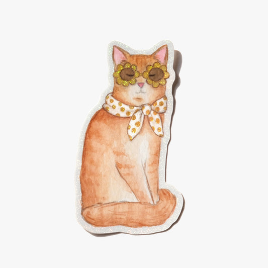 Sunshine Cat Glitter Sticker