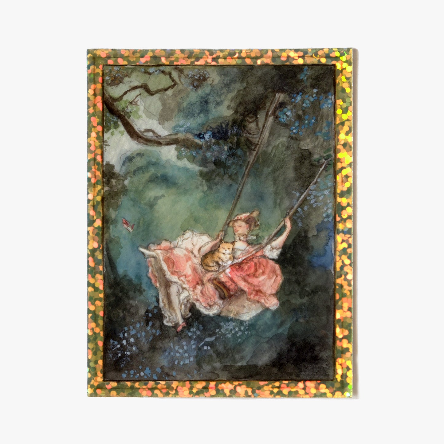 The Cat Swing Glitter Sticker