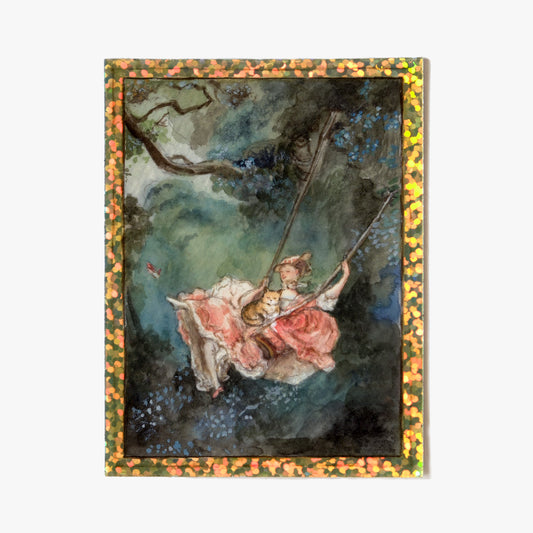 The Cat Swing Glitter Sticker