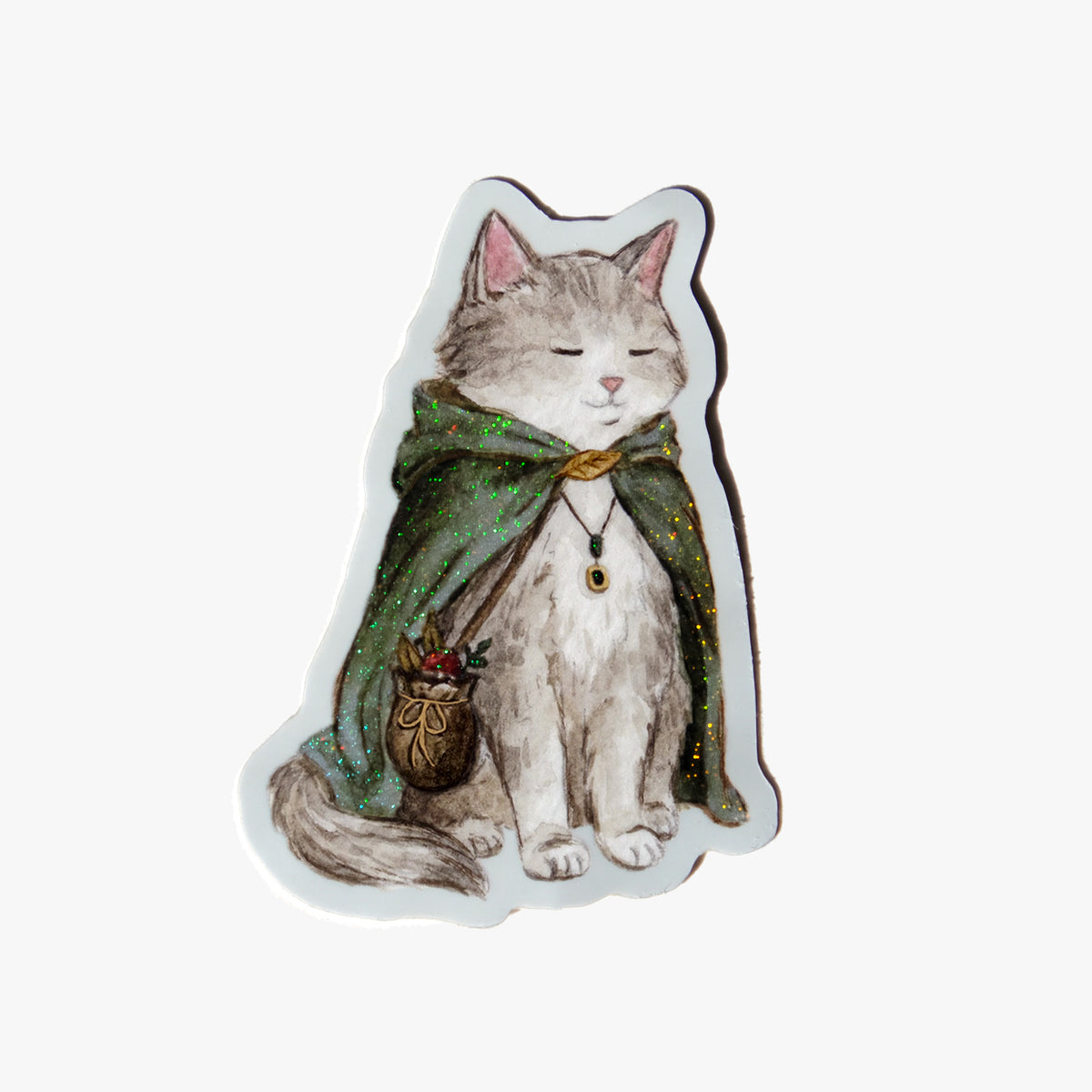 Wanderer Cat Glitter Sticker
